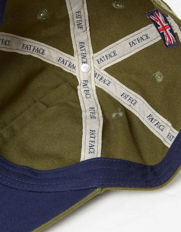 Plain Baseball Cap Khaki Green Men FatFace Hats