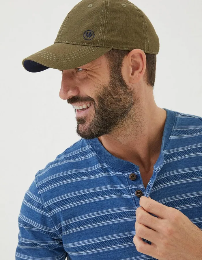 Plain Baseball Cap Khaki Green Men FatFace Hats