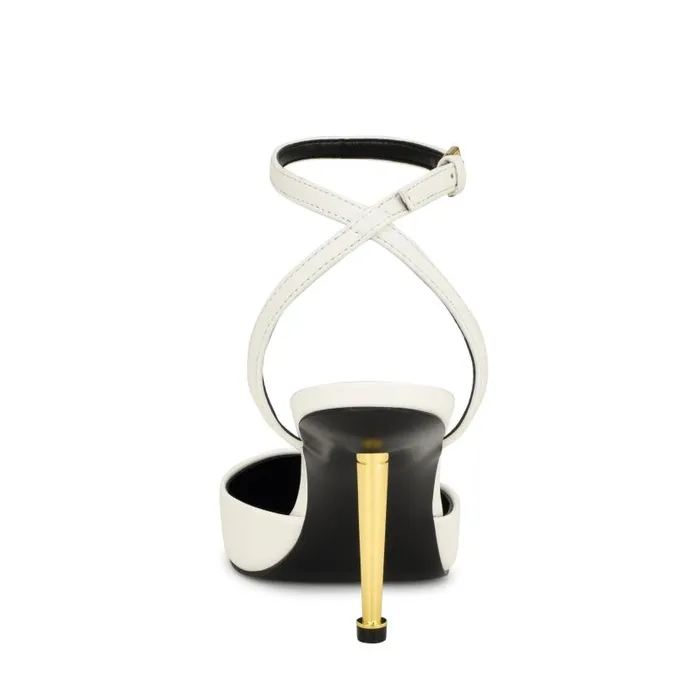 Plaza Ankle Strap Pumps White Women Nine West Heels