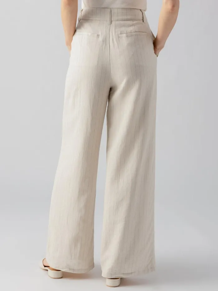 Pleat Up High Rise Trouser Vineyard Stripe Women Sanctuary Clothing Pants