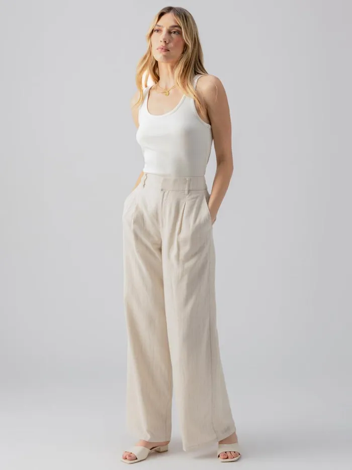 Pleat Up High Rise Trouser Vineyard Stripe Women Sanctuary Clothing Pants