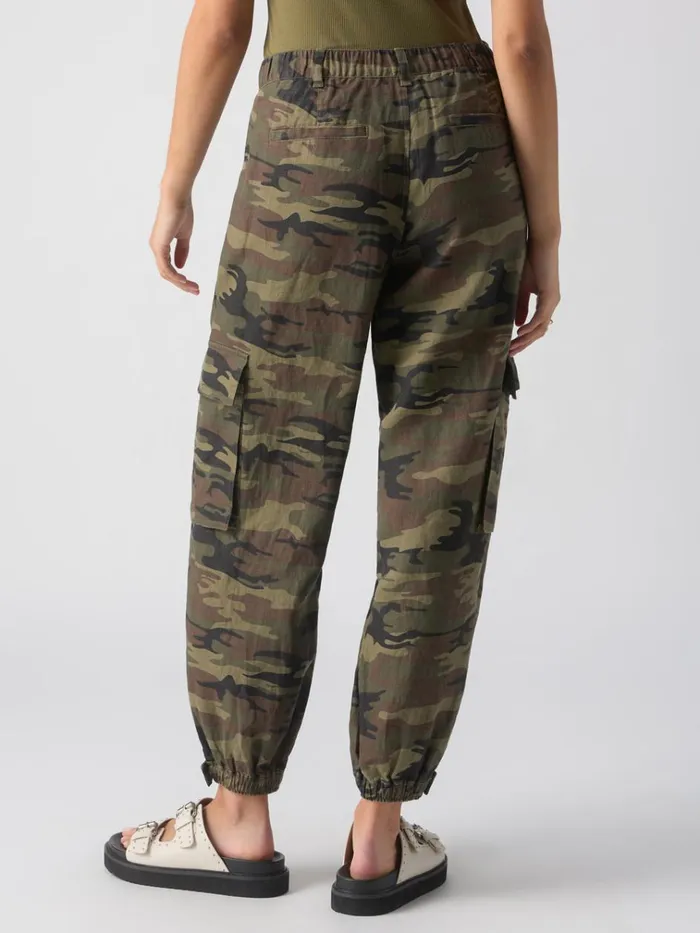Pleated Linen Cargo SemiHigh Rise Pant Little Hero Camo Women Sanctuary Clothing Pants