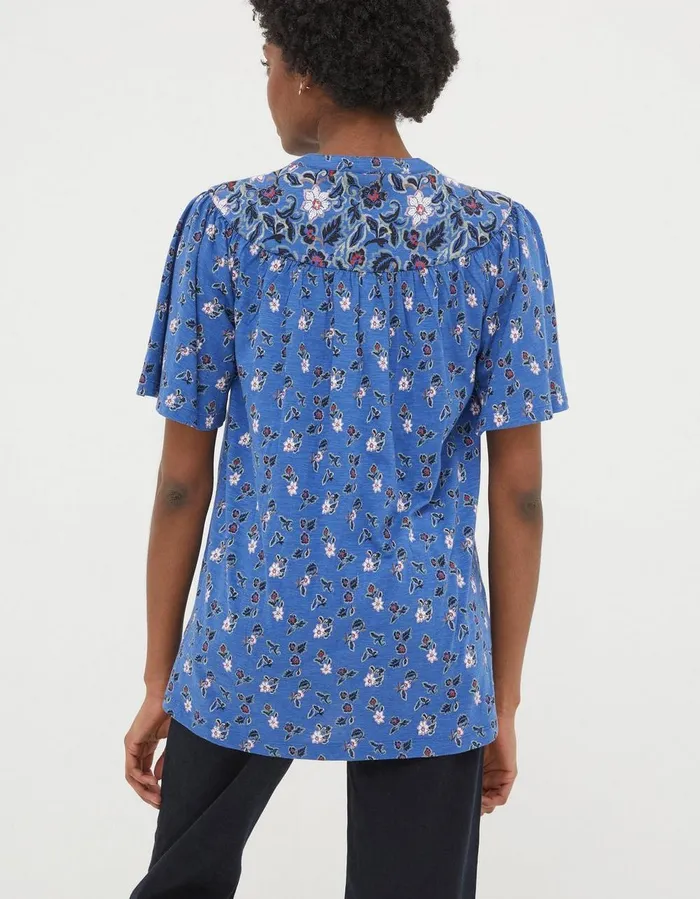 Polly Layered Floral Top Blue Women FatFace Tops and TShirts