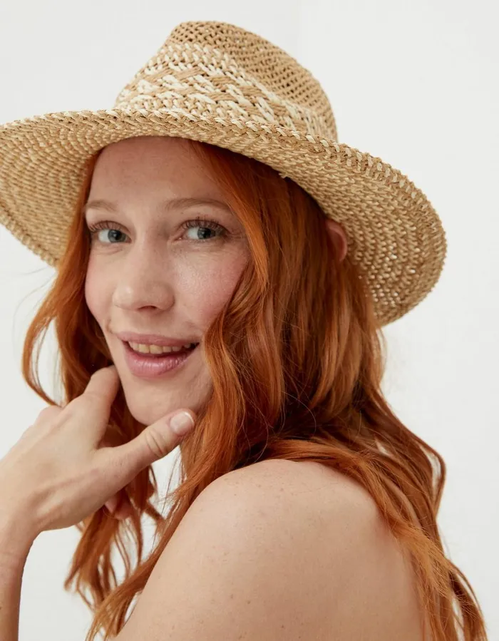 Pom Pom Fedora Hat Natural Women FatFace Hats