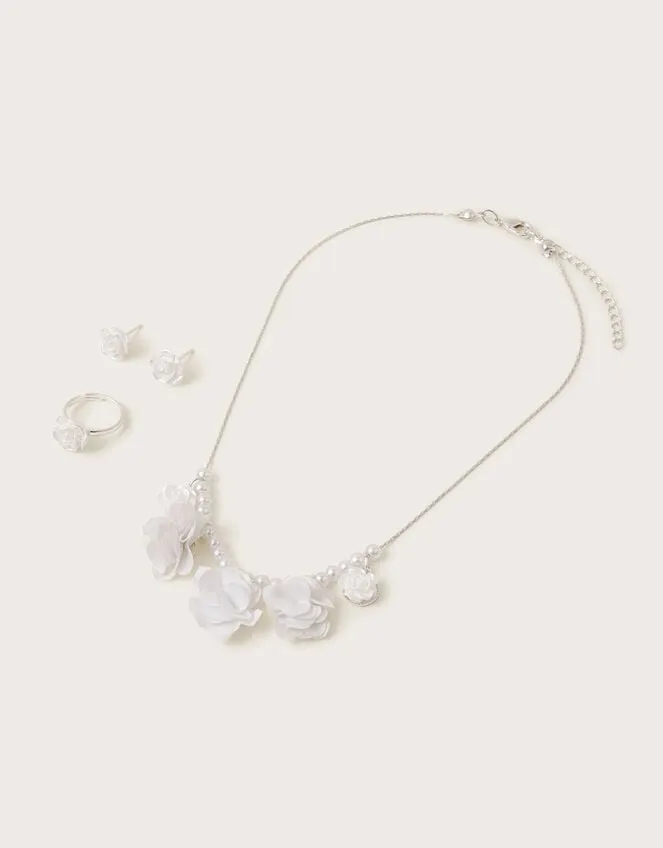 PomPom Flower Jewellery Set Children Monsoon Girls039 Jewellery