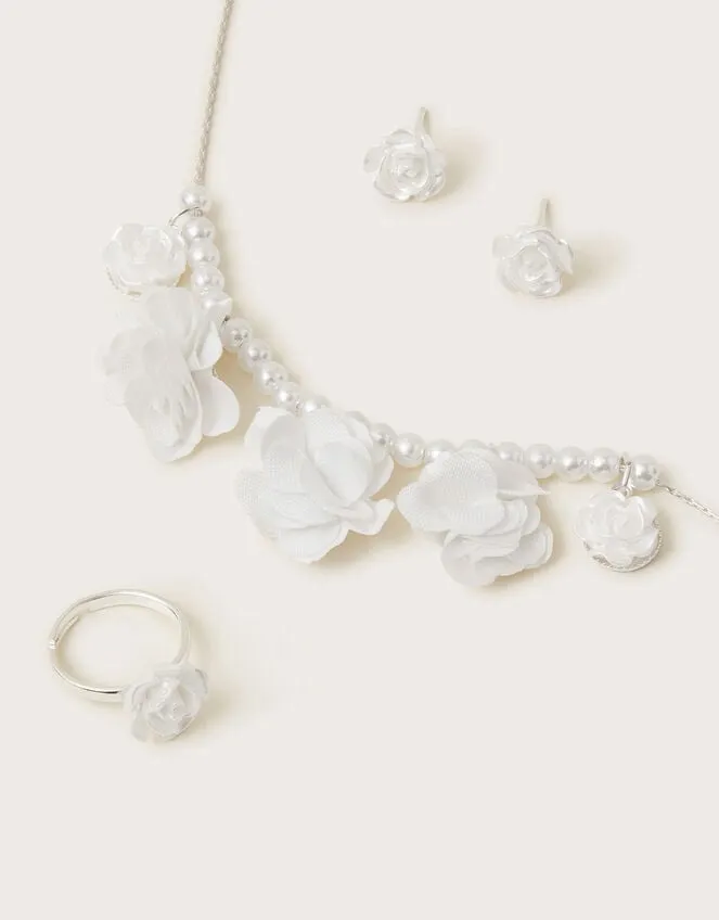 PomPom Flower Jewellery Set Children Monsoon Girls039 Jewellery