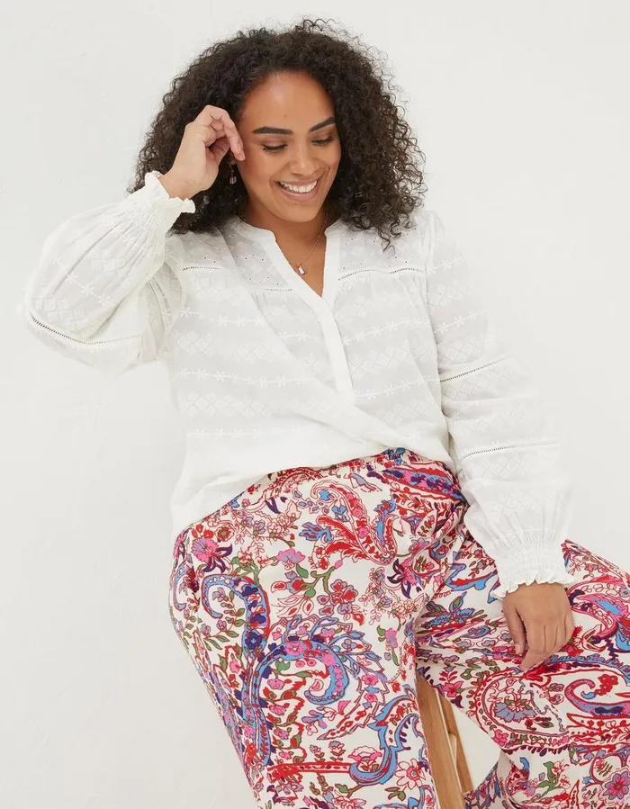 Poppy Embroidered Blouse Ivory Women FatFace Shirts and Blouses
