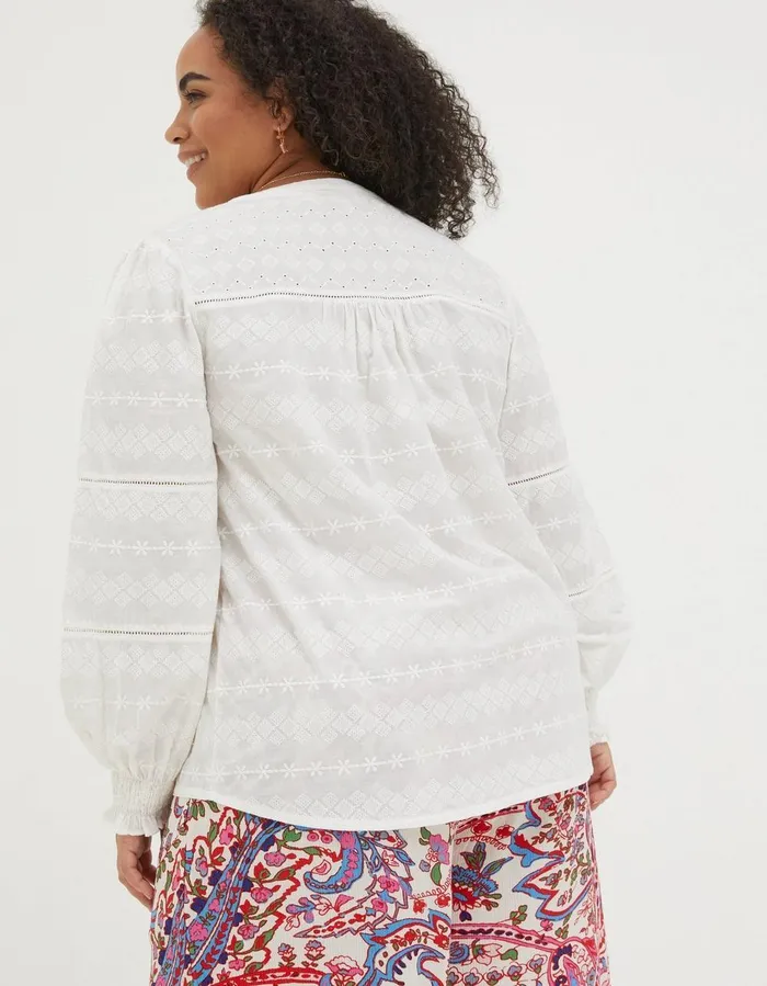 Poppy Embroidered Blouse Ivory Women FatFace Shirts and Blouses