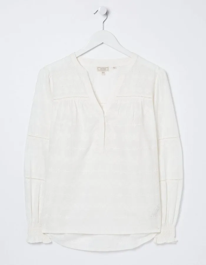 Poppy Embroidered Blouse Ivory Women FatFace Shirts and Blouses