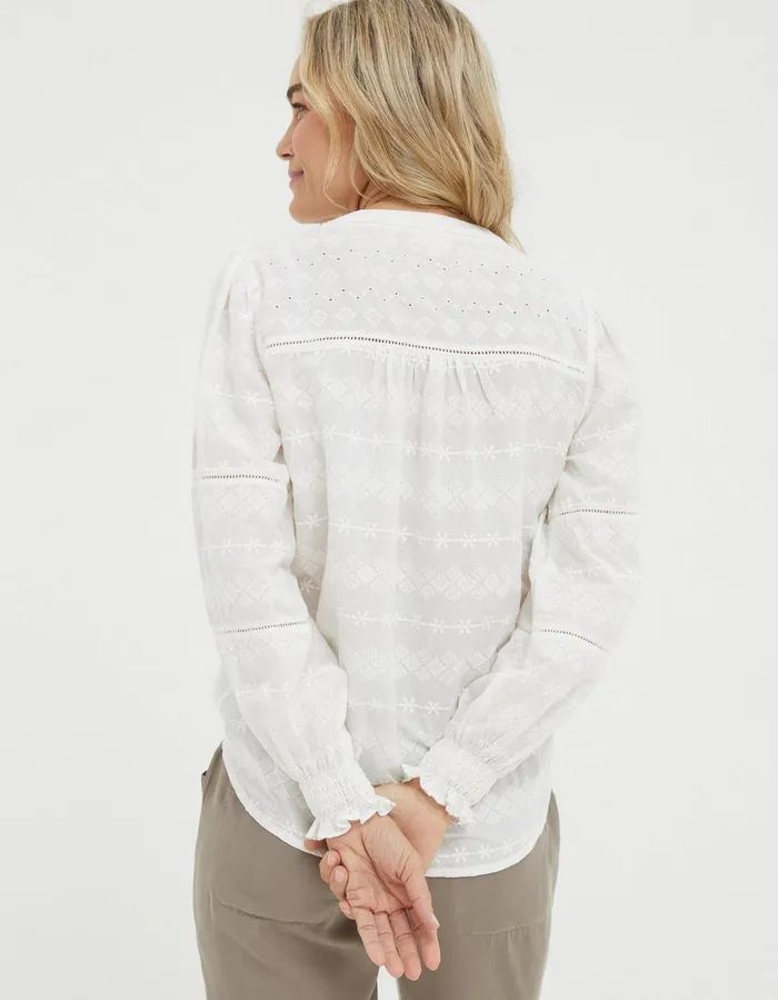 Poppy Embroidered Blouse Ivory Women FatFace Shirts and Blouses
