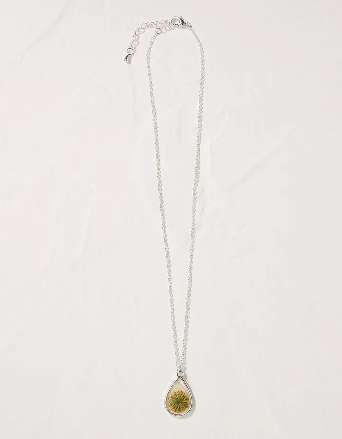 Pressed Daisy Necklace Silver Women FatFace Jewellery