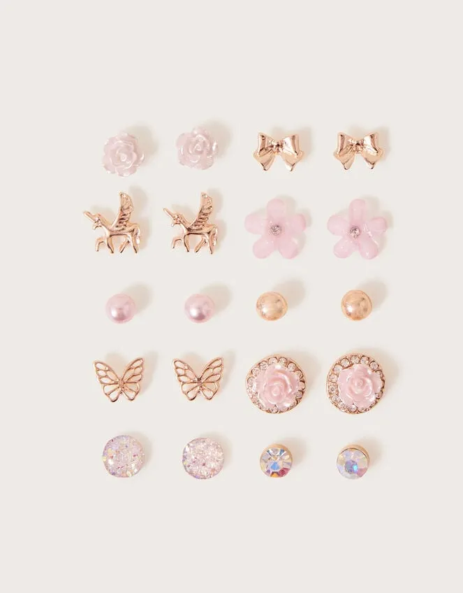 Pretty Stud Earrings 10 Pack Children Monsoon Girls039 Jewellery