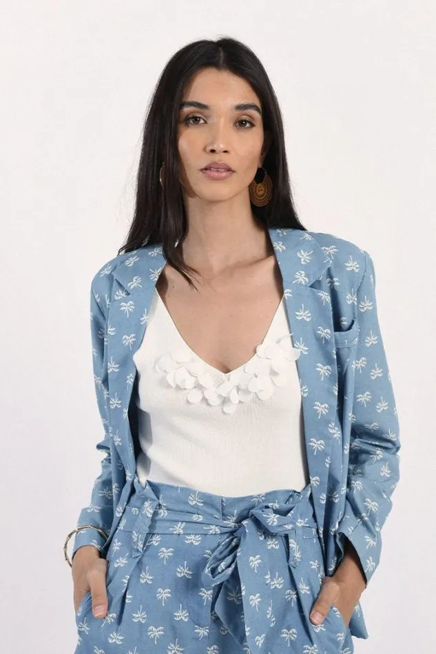 Print Crossover Blazer BLUE LILOO Women Molly Bracken Blazers