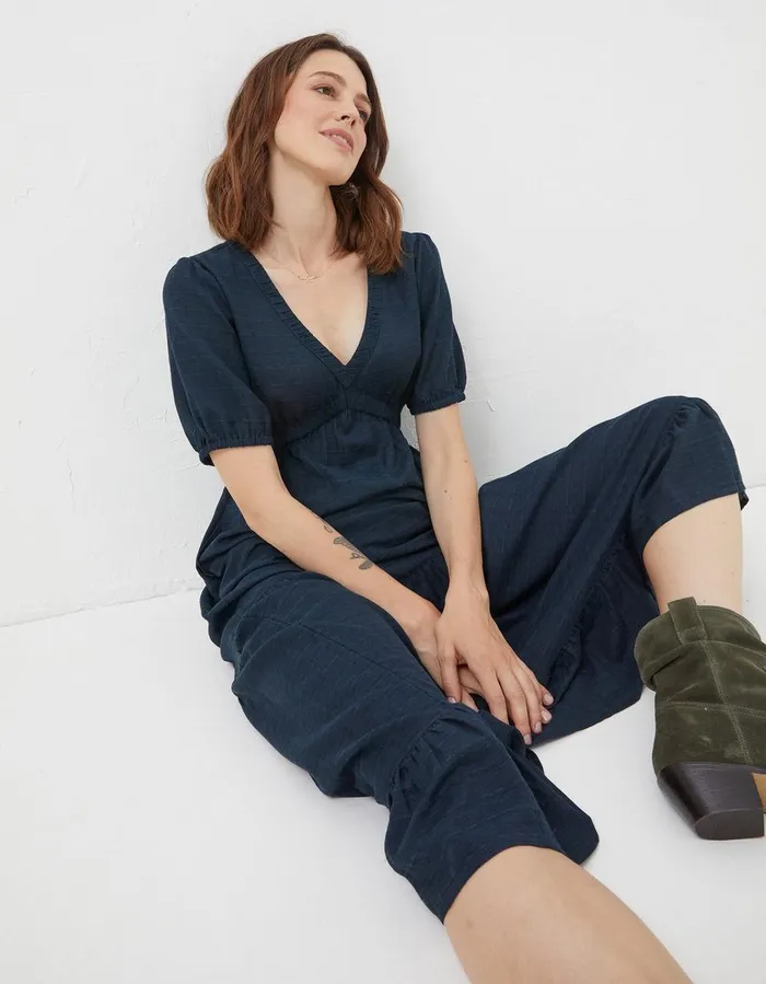 Priya Midi Dress Navy Women FatFace Dresses