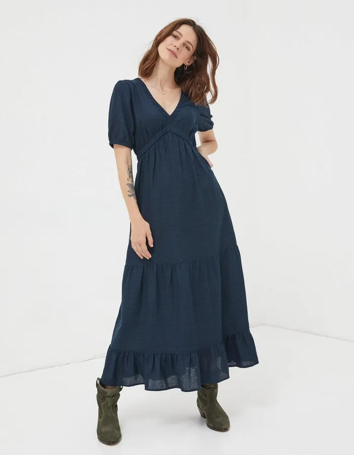 Priya Midi Dress Navy Women FatFace Dresses