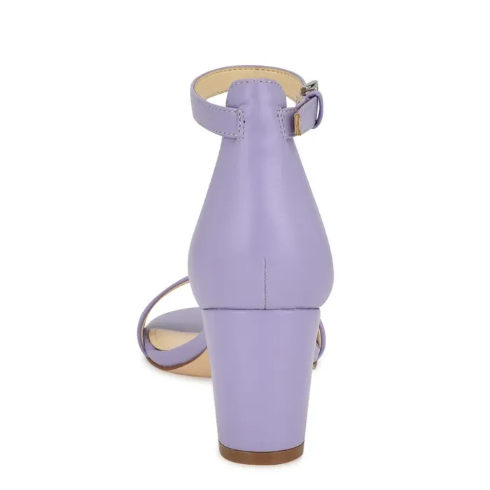 Pruce Ankle Strap Block Heel Sandals Lilac Women Nine West Sandals