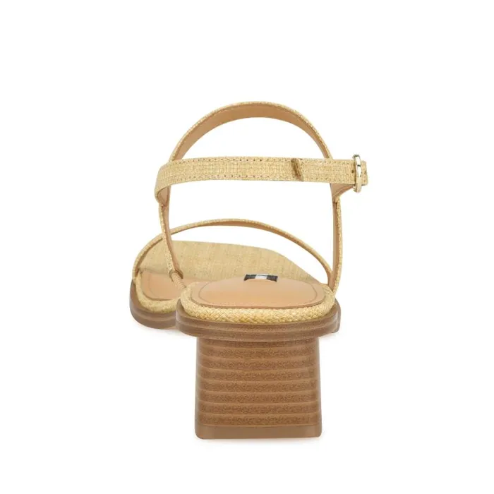 Purdy Block Heel Sandals Natural Raffia Women Nine West Heels