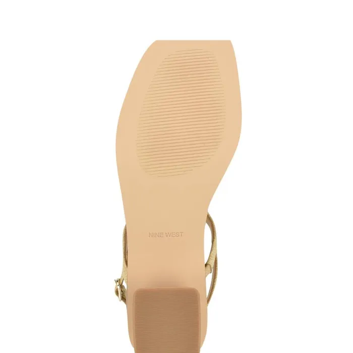 Purdy Block Heel Sandals Natural Raffia Women Nine West Sandals