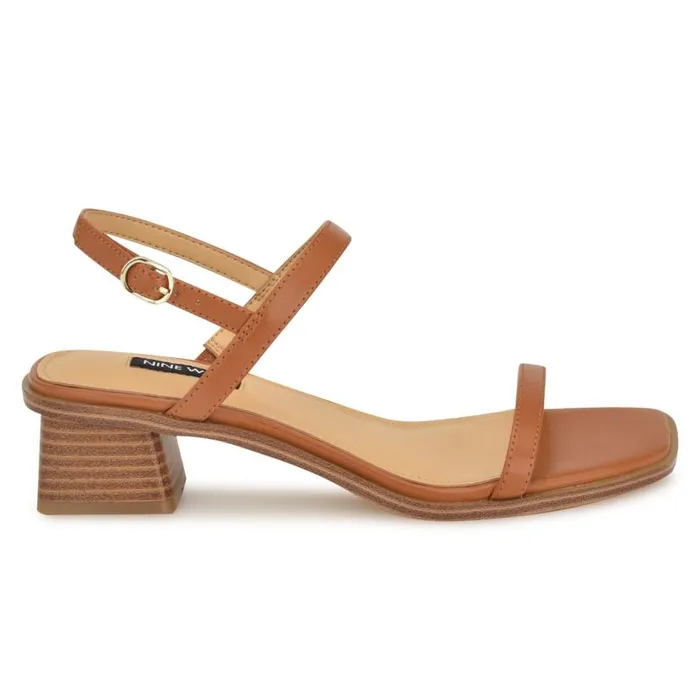 Purdy Block Heel Sandals Tan Women Nine West Heels