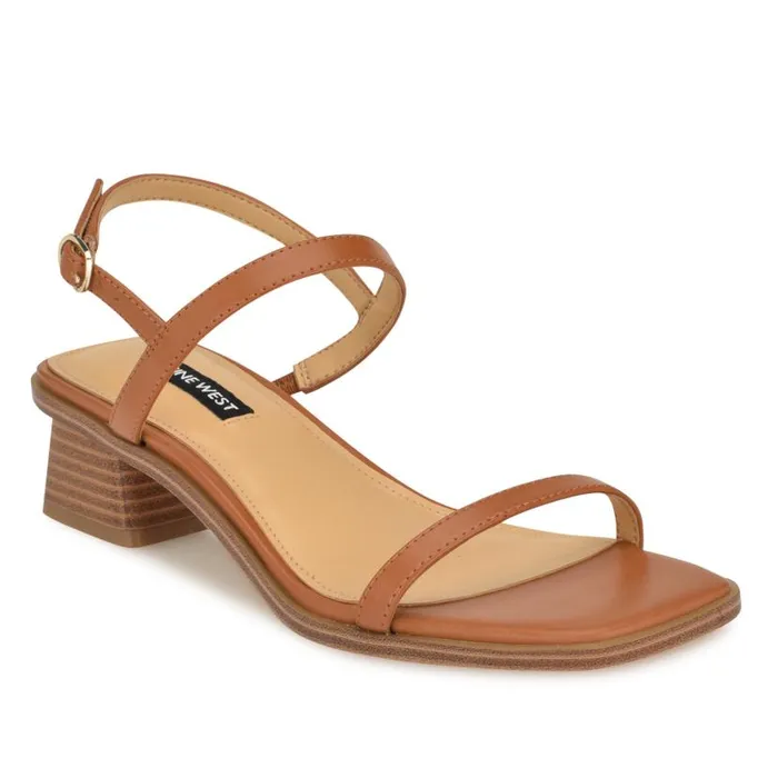 Purdy Block Heel Sandals Tan Women Nine West Heels