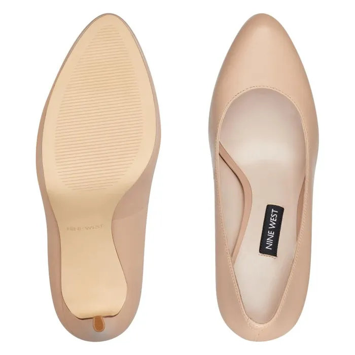 Quabree Platform Pumps Barely Nude Leather Women Nine West Heels