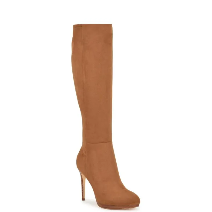 QuizMe Platform Boots Tan Suede Women Nine West Boots and Booties