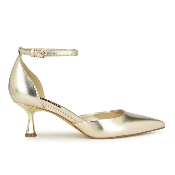 Racha Ankle Strap Pumps Platino Women Nine West Heels
