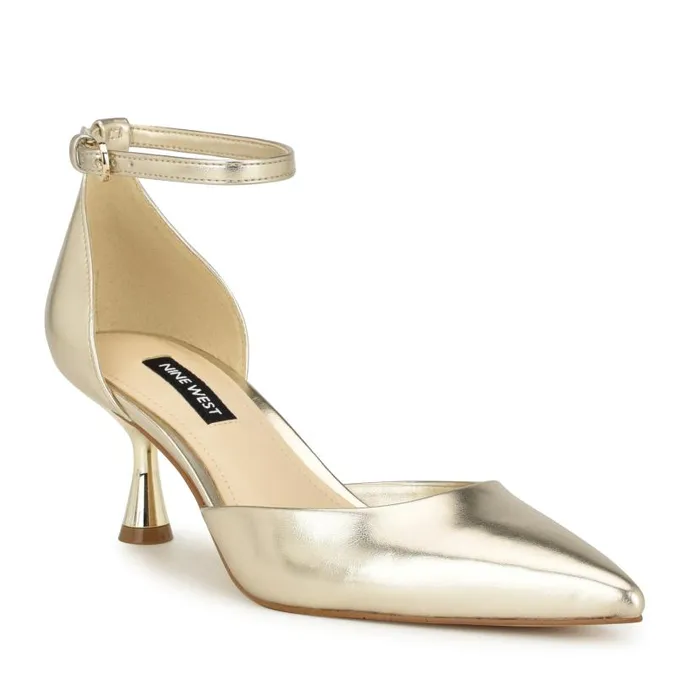 Racha Ankle Strap Pumps Platino Women Nine West Heels