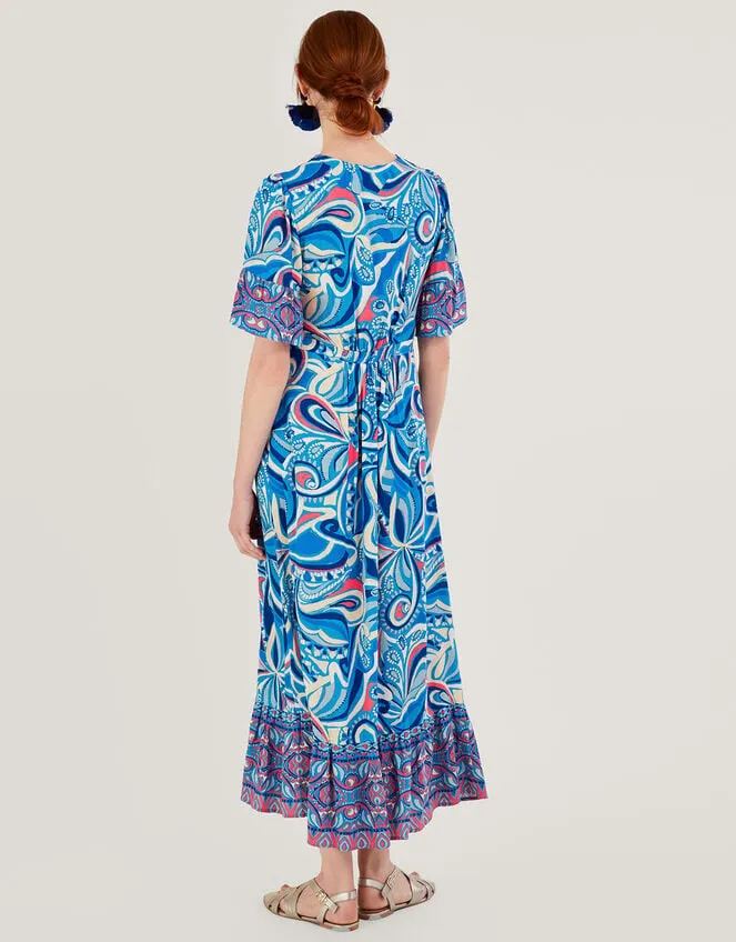Raegan Contrast Print Dress With Lenzing Ecovero Blue Women Monsoon Dresses