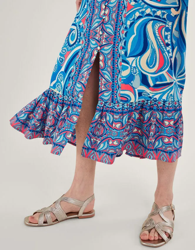 Raegan Contrast Print Dress With Lenzing Ecovero Blue Women Monsoon Dresses