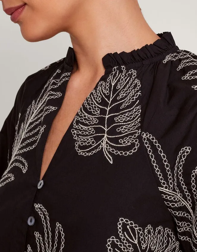 Raeni Leaf Print Blouse Black Women Monsoon Tops and Blouses