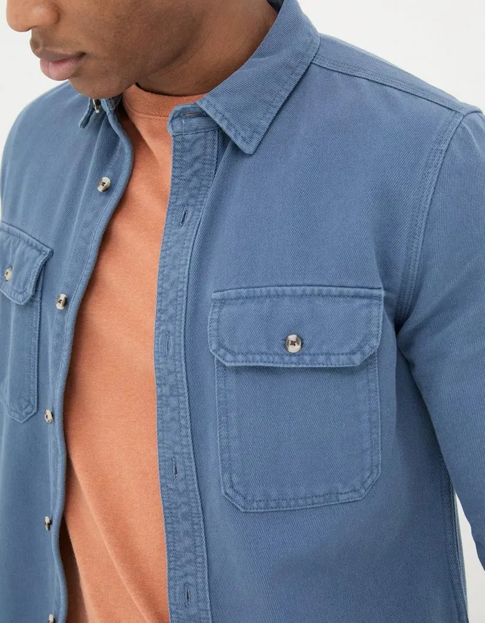 Rafety Twill Shirt Ink Blue Men FatFace Shirts