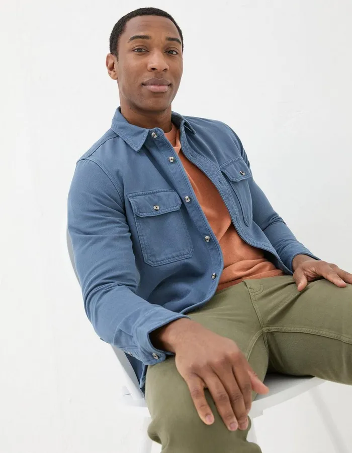 Rafety Twill Shirt Ink Blue Men FatFace Shirts