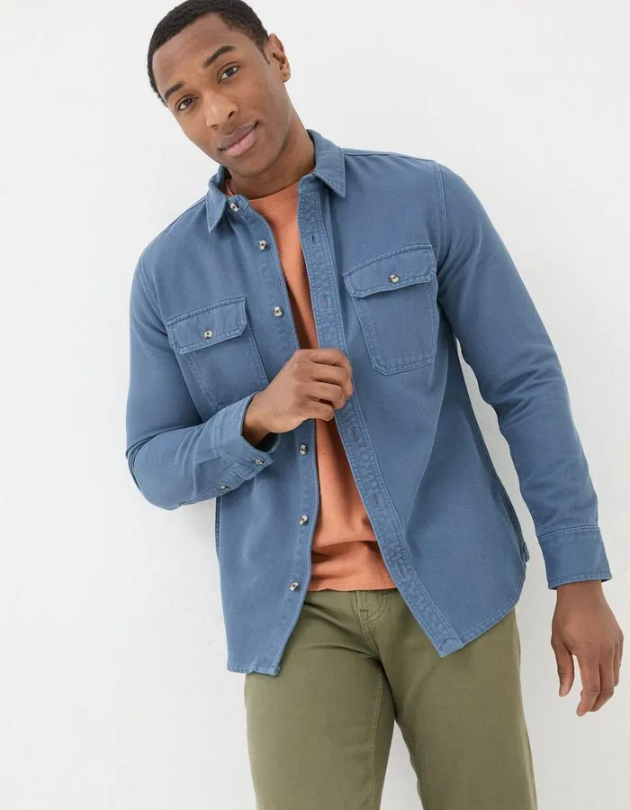 Rafety Twill Shirt Ink Blue Men FatFace Shirts