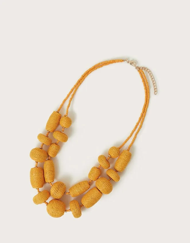 Raffia Woven Beaded Necklace Women Monsoon Jewellery and Hair