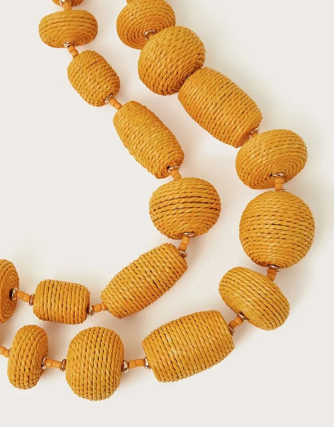 Raffia Woven Beaded Necklace Women Monsoon Jewellery and Hair