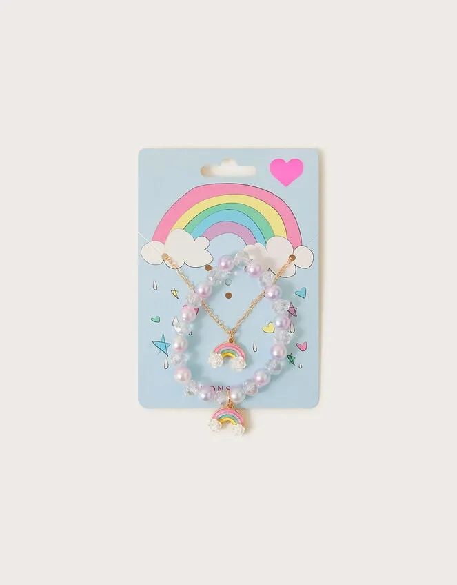 Rainbow Necklace And Bracelet Set Children Monsoon Girls039 Jewellery