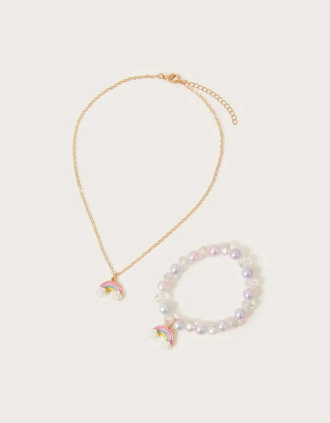 Rainbow Necklace And Bracelet Set Children Monsoon Girls039 Jewellery