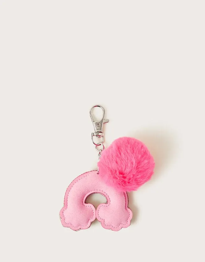 Rainbow PomPom Bag Charm Children Monsoon Girls039 Bags and Purses