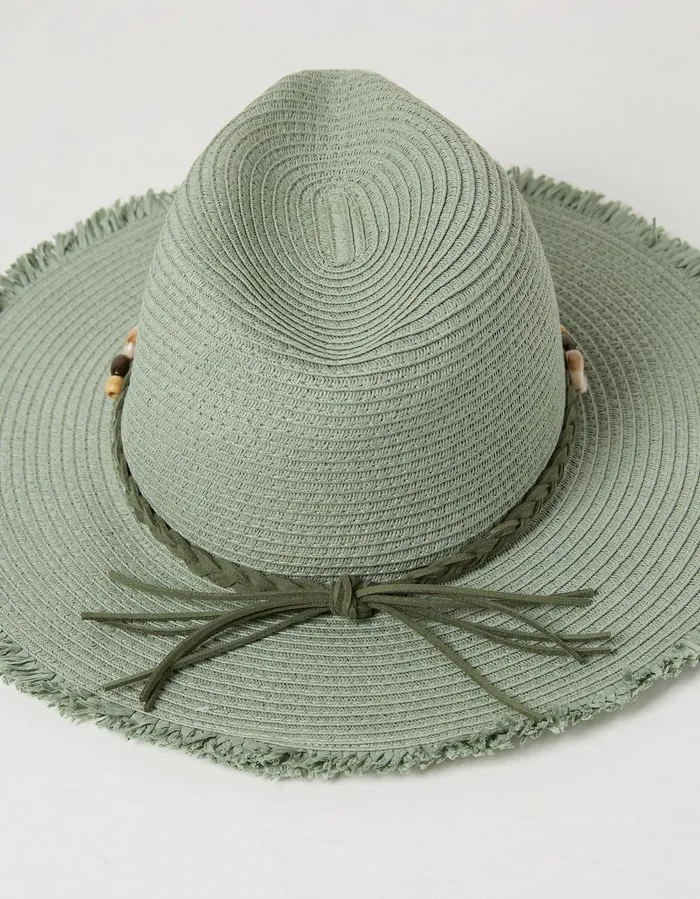 Raw Edge Fedora Hat Green Haze Women FatFace Hats