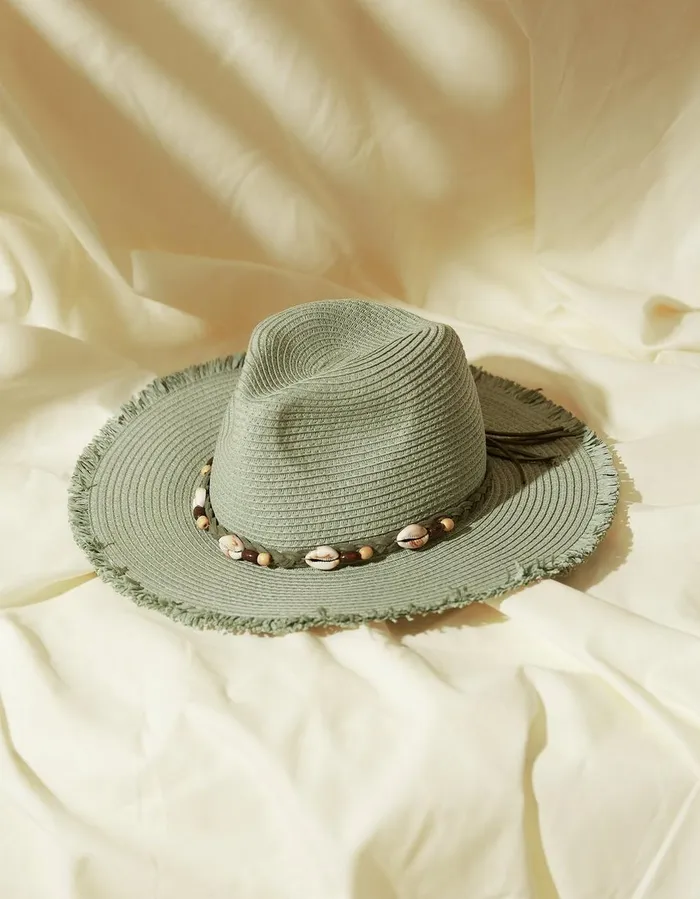 Raw Edge Fedora Hat Green Haze Women FatFace Hats