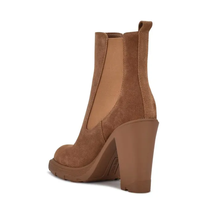 Ream Chelsea Heeled Booties Medium Natural Suede Women Nine West Heels