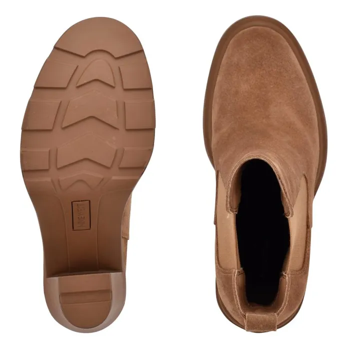 Ream Chelsea Heeled Booties Medium Natural Suede Women Nine West Heels