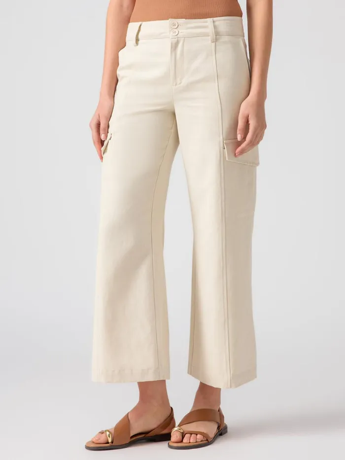 Rebel Wide Leg Standard Rise Crop Pant Birch Women Sanctuary Clothing Pants