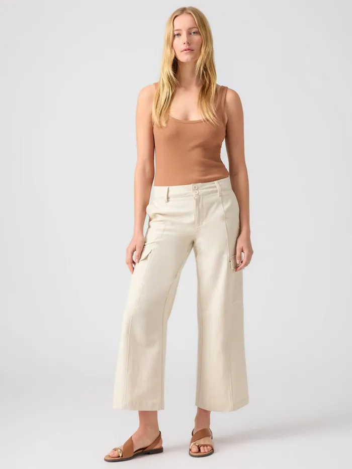 Rebel Wide Leg Standard Rise Crop Pant Birch Women Sanctuary Clothing Pants