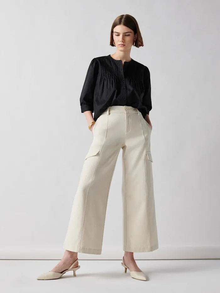 Rebel Wide Leg Standard Rise Crop Pant Birch Women Sanctuary Clothing Pants
