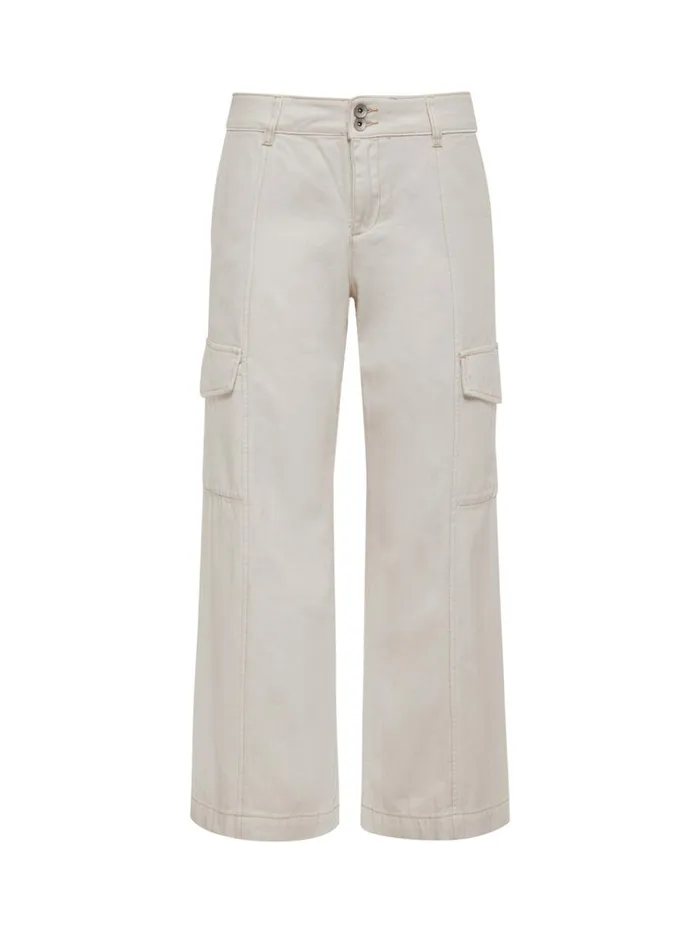 Rebel Wide Leg Standard Rise Crop Pant Powdered Sugar Women Sanctuary Clothing Pants