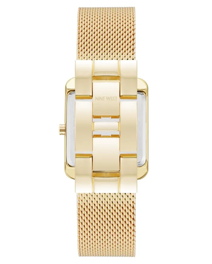 Rectangular Case Mesh Bracelet Watch Pinkgold WomenMen Nine West Watches