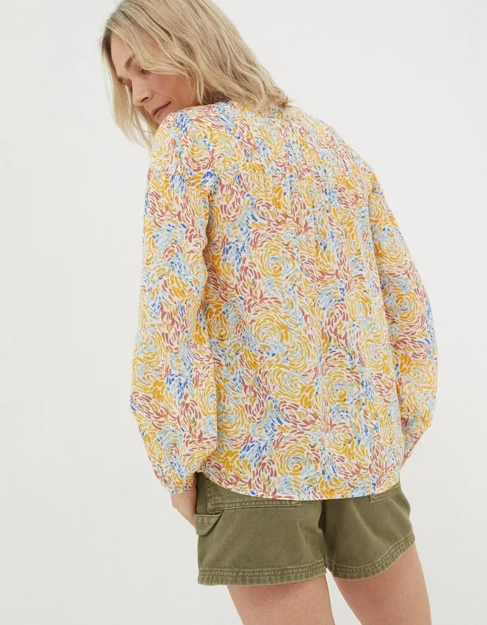 Reese Watercolour Strokes Blouse Ivory Women FatFace Shirts and Blouses