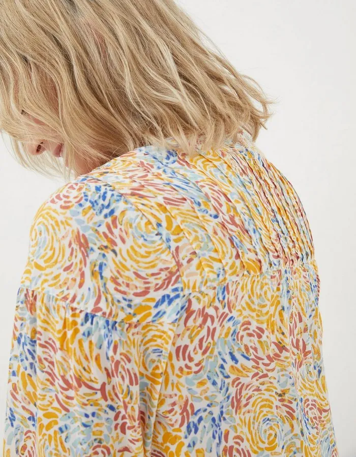 Reese Watercolour Strokes Blouse Ivory Women FatFace Shirts and Blouses